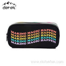 Three zipper pencil case gradient color pencil case